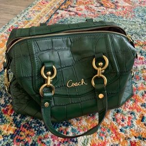 Emerald Green Coach Handbag